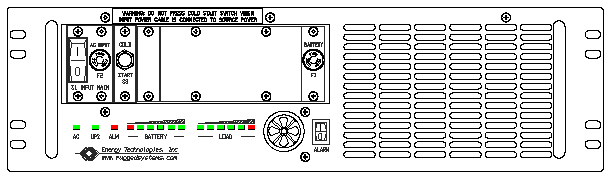 P/N: ETI0001-1004 Rugged COTS UPS Standard Front Panel Layout NSN: 6130-01-441-1150