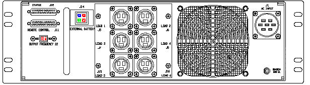 ETI0001-1039 Rugged COTS UPS Standard Rear Panel Layout