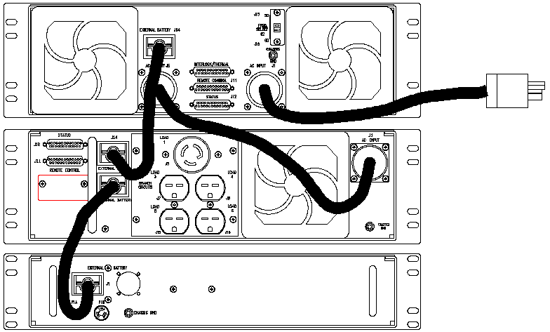 ETI0001-1057 Rugged COTS UPS Standard Rear Panel Layout