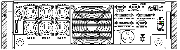 P/N: ETI0001-1437 Rugged MilSpec UPS Standard Rear Panel Layout