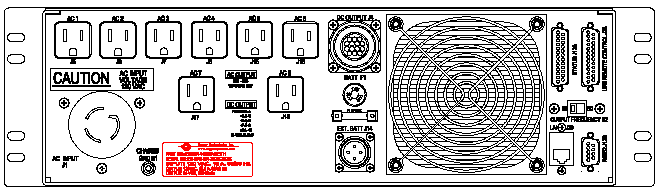 ETI0001-1473AA Rugged COTS UPS and PDU Standard Rear Panel Layout